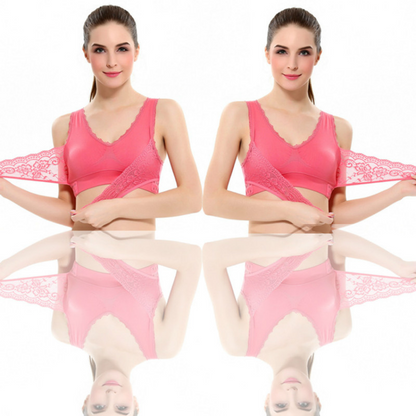Front Cross Wireless Lace Lift Comfort Bra 4