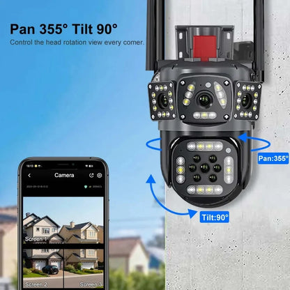 Outdoor Waterproof Wireless WiFi HD Triple Security Camera 4