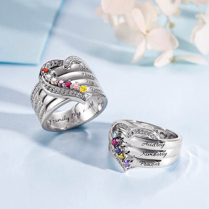 NAMES&BIRTHSTONES HEART RING 4