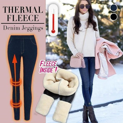 Thermal Fleece Denim Jeggings 4