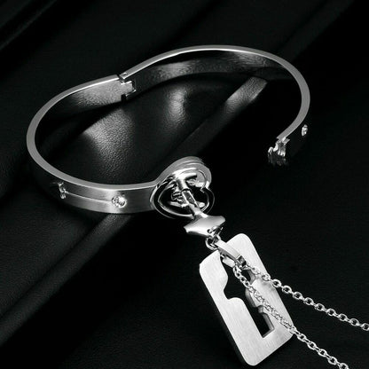 Heart Lock Bracelet & Key Necklace 4
