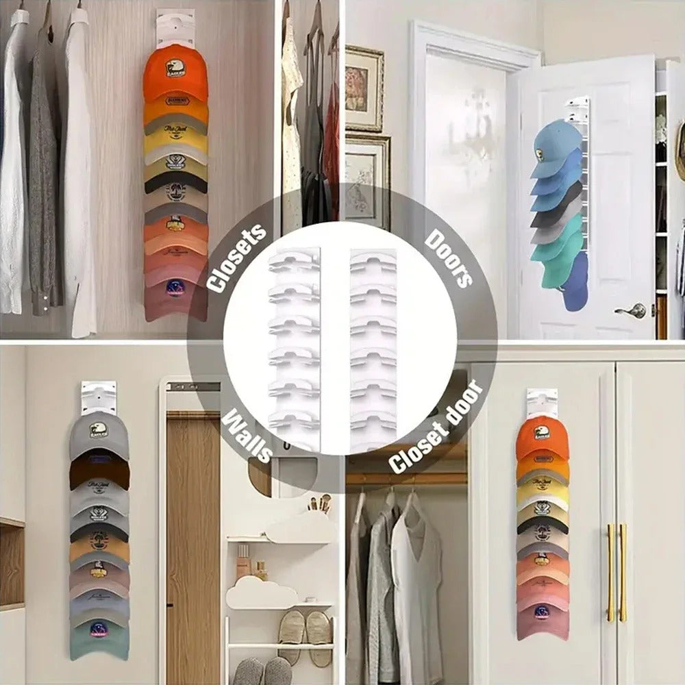 Wall-Mounted Hat Rack for Baseball Caps – Multifunctional Cap Organizer & Holder for Door or Closet Storage 4