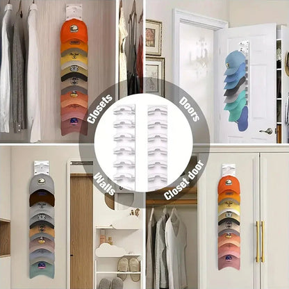 Wall-Mounted Hat Rack for Baseball Caps – Multifunctional Cap Organizer & Holder for Door or Closet Storage 4