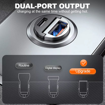 Mini Stealth USB/USB-C Car Quick Charger 4