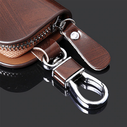 Leather Wood Texture Car Key Case 4