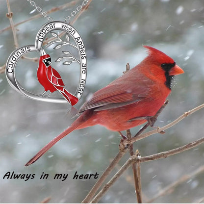Cardinal Heart Pendant Necklace 4