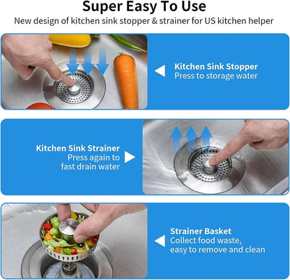 3-in-1 Stainless Steel Sink Drain Strainer 4