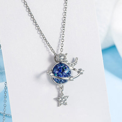 Moon & Stars Planet Necklace 3