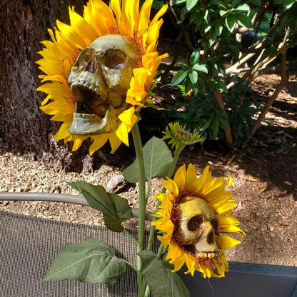 HALLOWEEN DECOR SKULL SUNFLOWERS 4