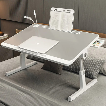 Adjustable Multifunction Bed Desk with LED Lamp & Device Holder 4
