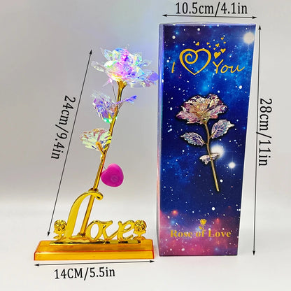 Valentine's Day Crystal Rose with Love Stand 4