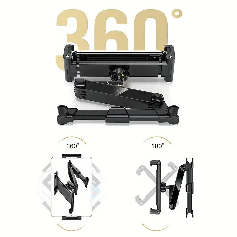 Telescopic 360° Rotating Car Headrest Phone & Tablet Holder 4