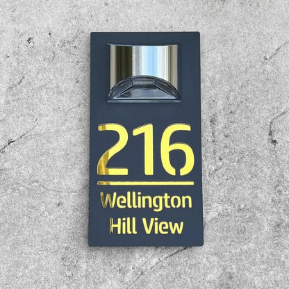 PERSONALIZED SOLAR MODERN DOOR PLAQUE 4