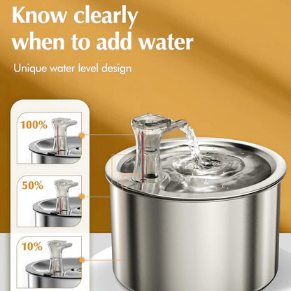 Stainless Steel Automatic Cats Healthy Water Fountain 4
