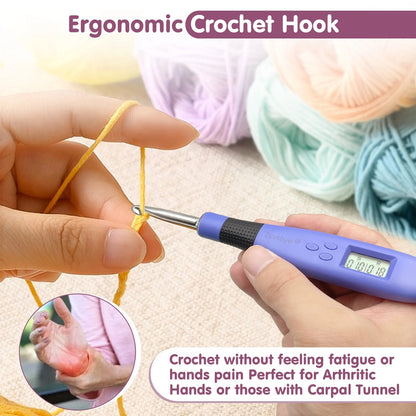 Crochet Hook Set with LED Light and Stitch&Row Counter 4