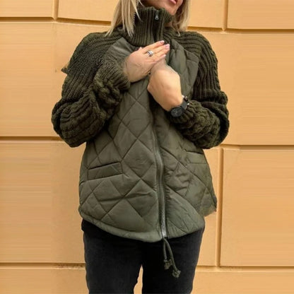 New Women's Knit Patchwork Puffy Jacket 4