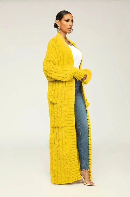 Stylish Cable Knit Dual Pocket Cardigan 4
