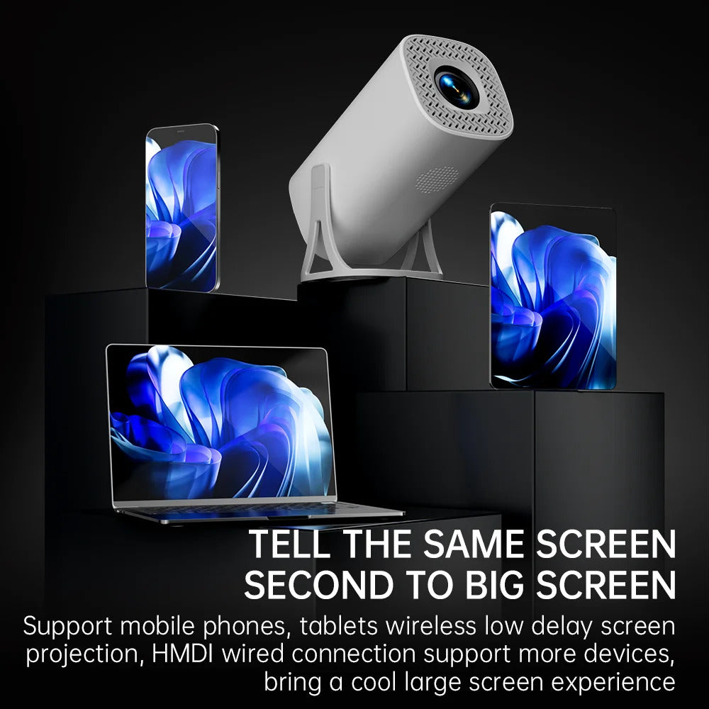 4K Smart Projector with 2 Gamepads – Android 11, WiFi 6, Bluetooth, Portable Home Theater & Gaming (30,000+ Games) 4