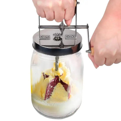 Hand Crank Butter Maker – Mason Jar Butter Churner with Wooden Handle for Homemade Butter 4