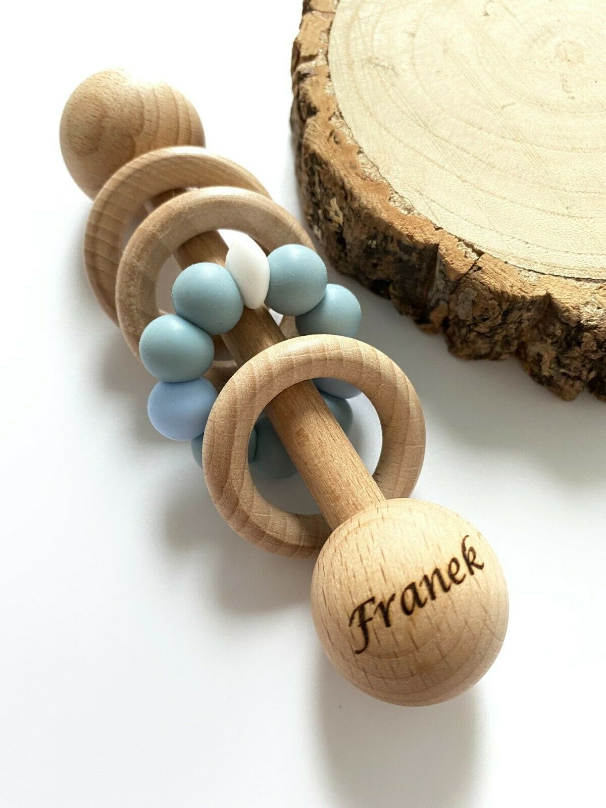 Personalised Wooden Rattle 4