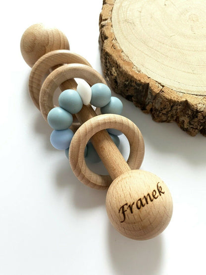 Personalised Wooden Rattle 4