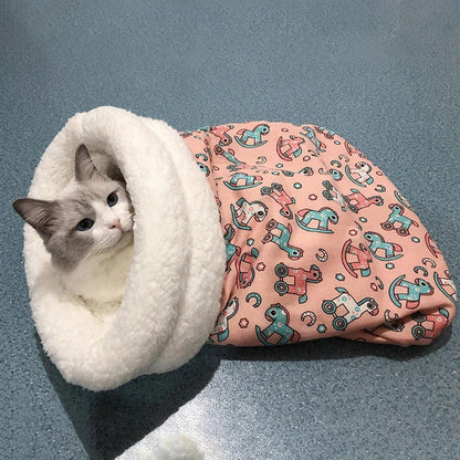 Fleece Thickened Comfy Warm Cat Sleeping Bag 4