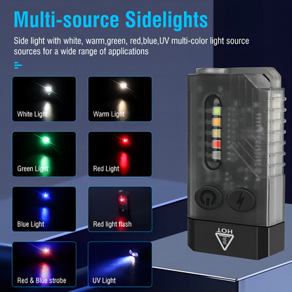 Mini Powerful EDC Flashlight with Red UV Blue Light 4