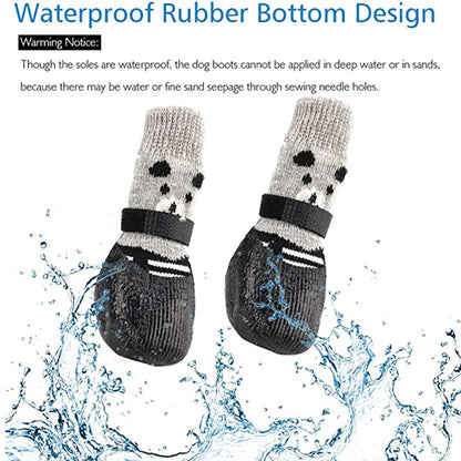 Pet Outdoor Waterproof Anti Slip Rain Shoes (2Pairs) 4