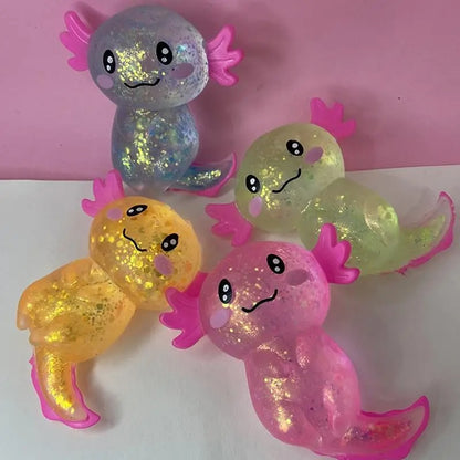 Jelly Glitter Axolotl Squishy Toy 4