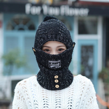 2 in 1 Mask Scarf Knitted Hat 4