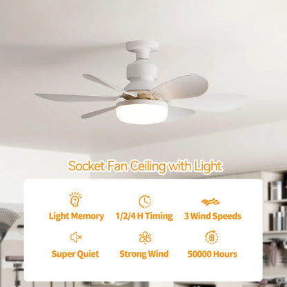 Socket Cooling Fan Smart LED Light 4