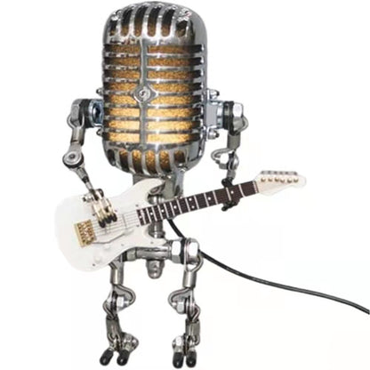 Vintage Microphone Guitar Robot Table Lamp 4