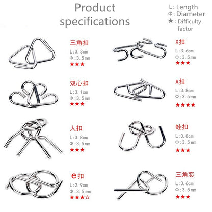 Stainless Steel Montessori Puzzle Mind IQ Test Toys (8pcs) 4