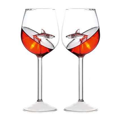 Crystal Shark Wine Glass 3