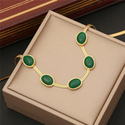Emerald Necklace Earrings Bracelet 4