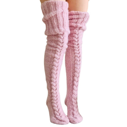 Warm Wool Knitted Over Knee Long Socks 4