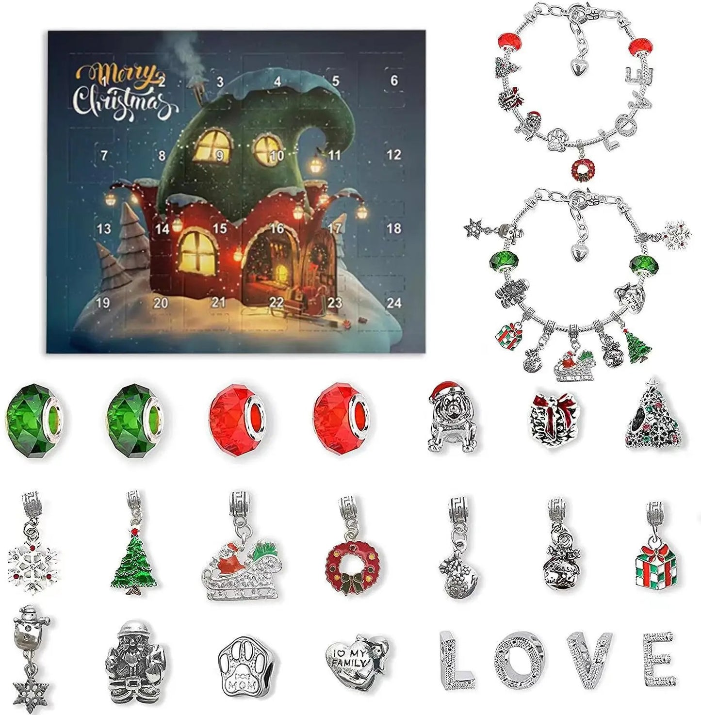 DIY Christmas Advent Calendar Bracelets Set 4