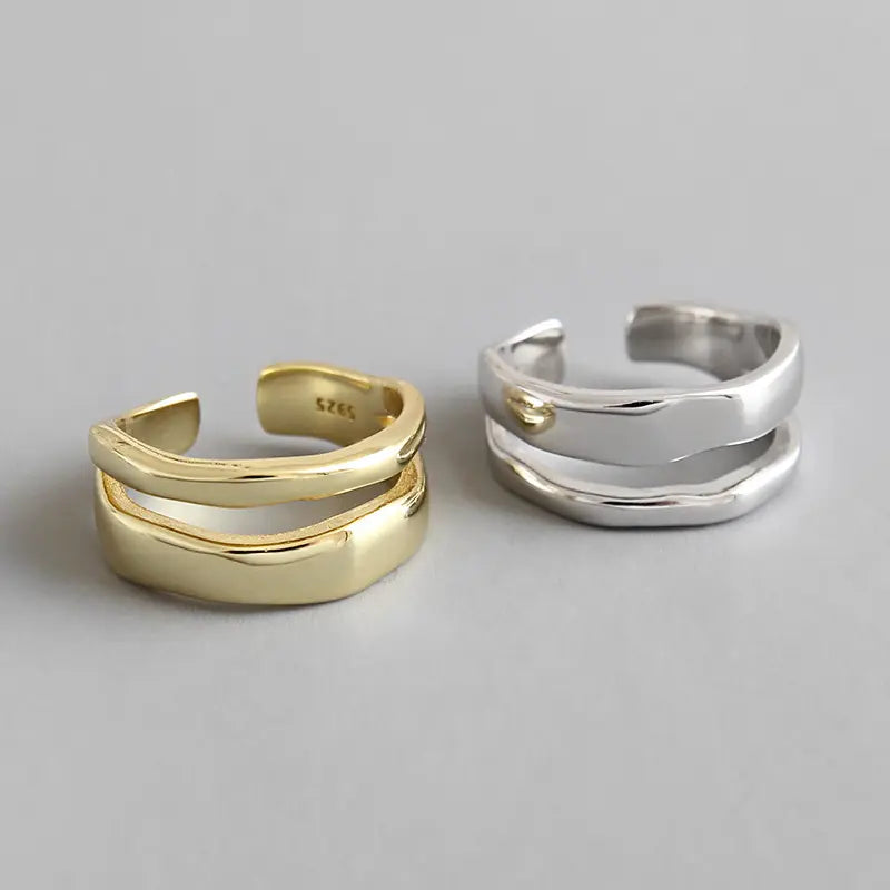 Double Row Geometric Adjustable Ring 4