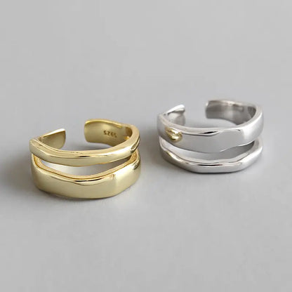 Double Row Geometric Adjustable Ring 4
