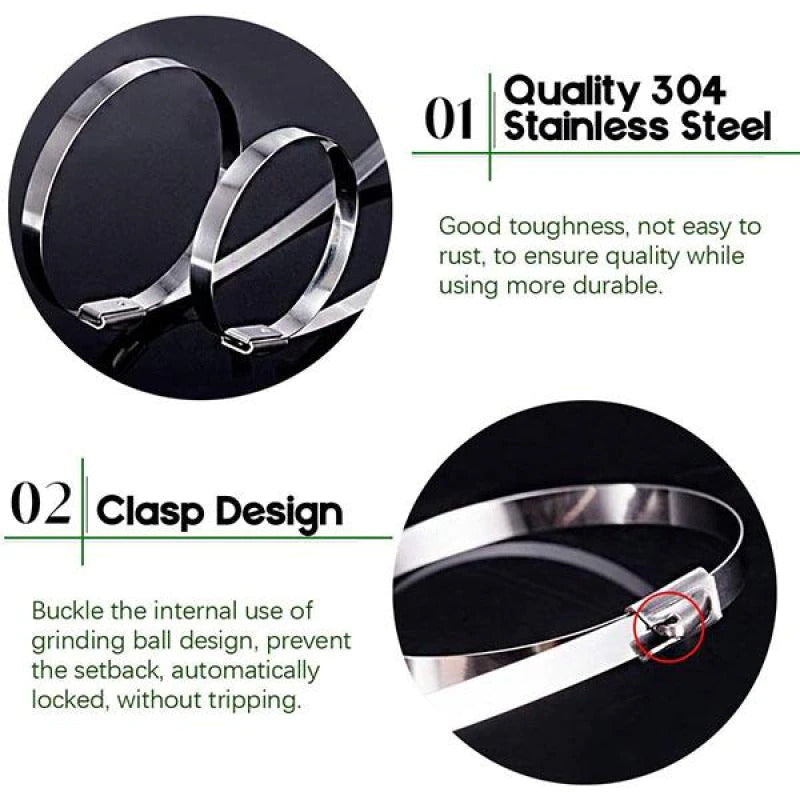 Stainless steel cable ties (100 Pcs) 4