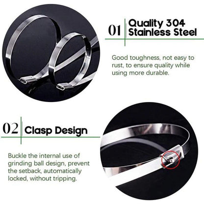 Stainless steel cable ties (100 Pcs) 4