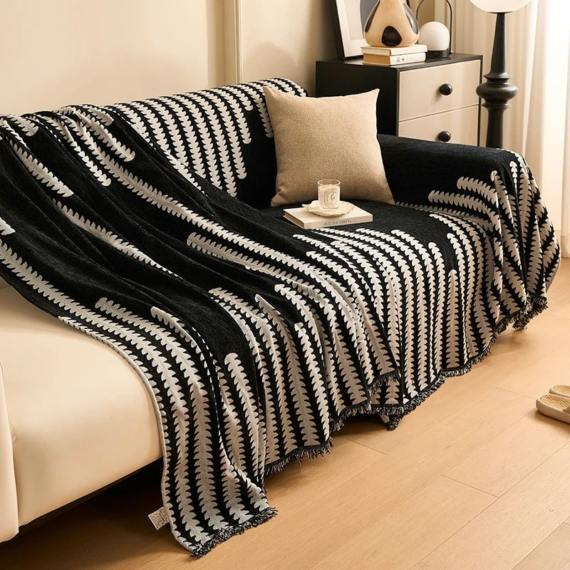 Cozy Chenille Retro Sofa Throw Cover 4