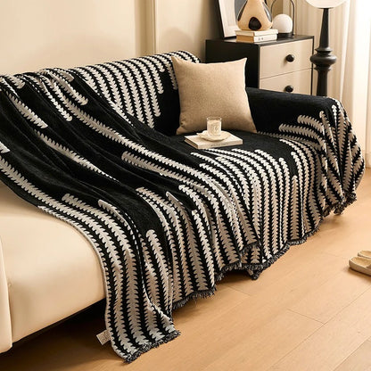Cozy Chenille Retro Sofa Throw Cover 4