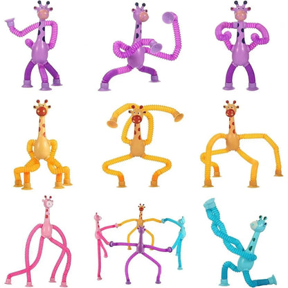 Fidget Telescopic Suction Cup Pop Tubes Giraffe Toys (4 Pack) 4