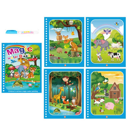 Reusable Magic Water Painting Book- Set of 4 4