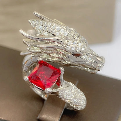 Handmade Silver Dragon Ring 4