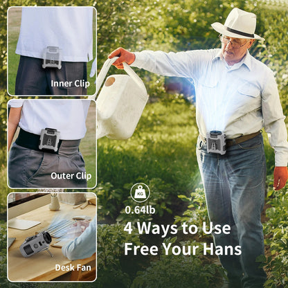 Portable Fan Belt – Rechargeable Wearable Cooler with Flashlight 4