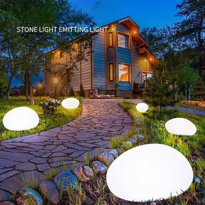 Solar Garden Lights Outdoor Pebble Shape 4