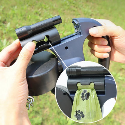Dual Retractable Reflective 3M Dog Leash with LED Light 360° Tangle-Free 4