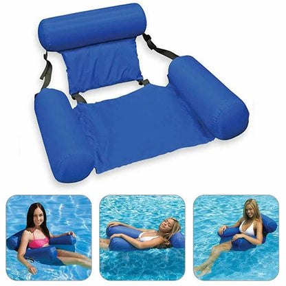 Swimming Pool Foldable Inflatable Floating Bed Chair 4